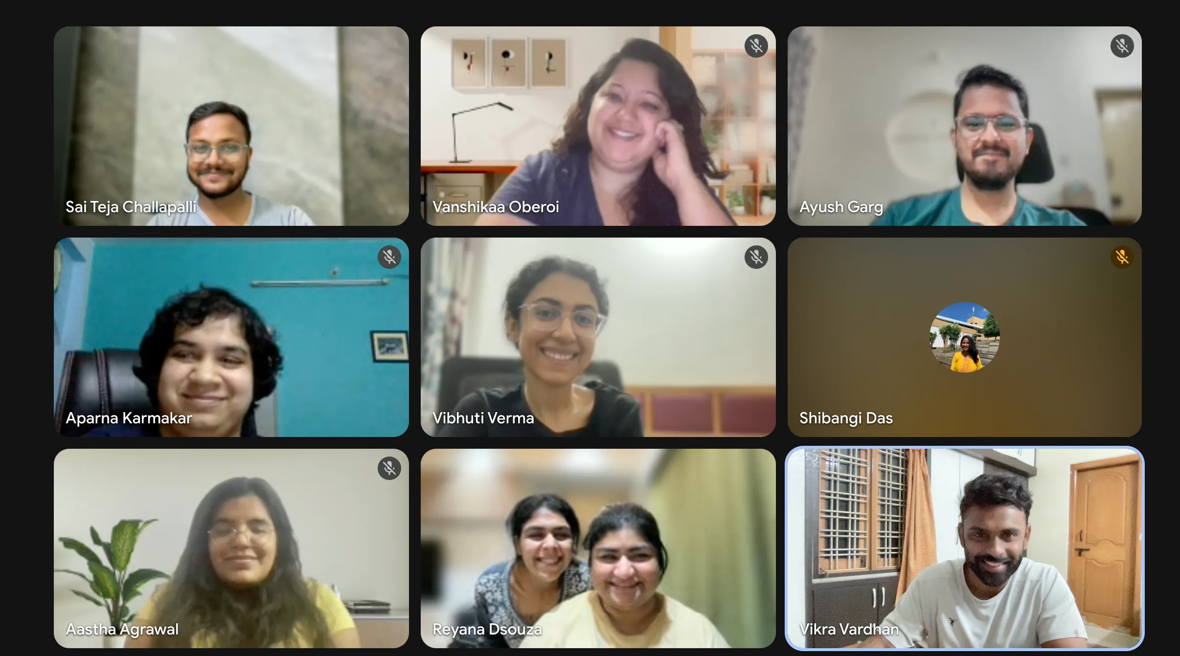 AI Challenge cohort members on a group call